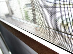 A window with a mesh screen designed to help get rid of spiders by preventing their entry into your home.